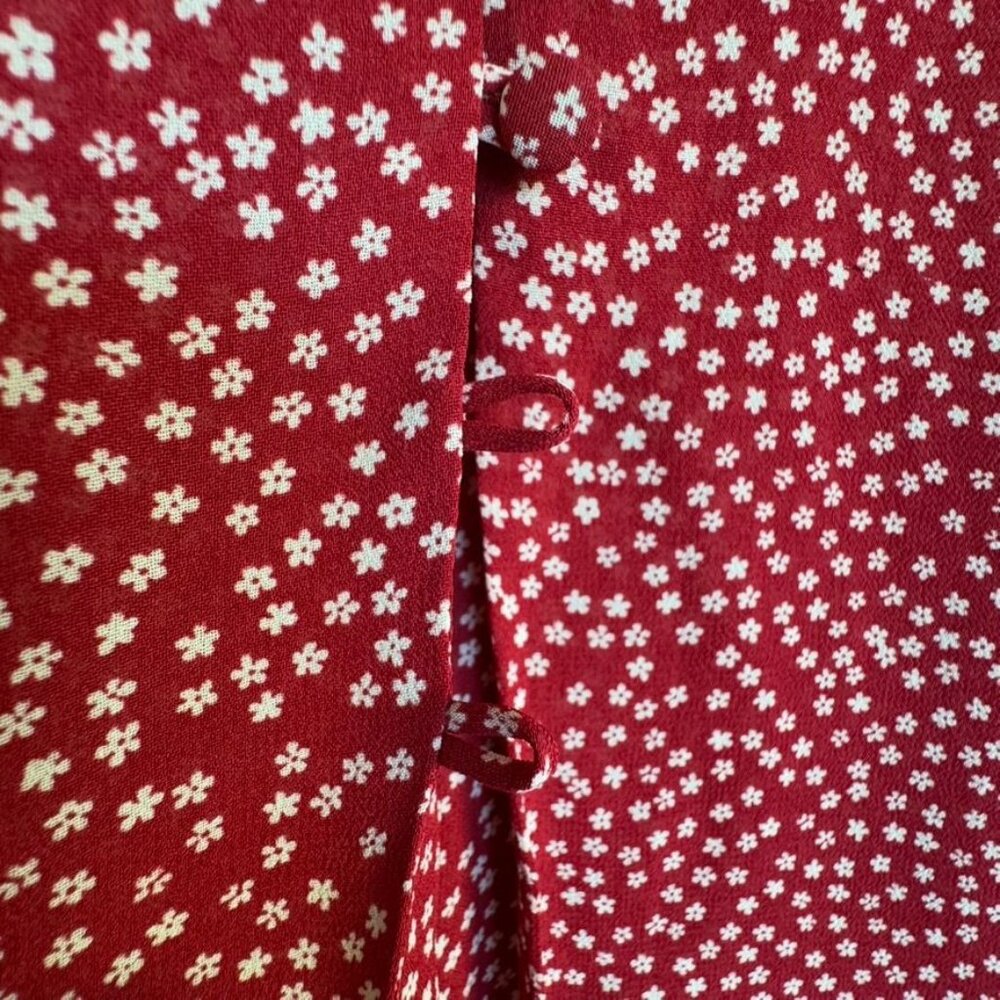 Red Floral Midi Dress - Picture 8 of 8